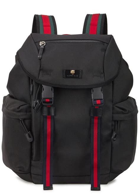 black mens gucci backpack|Gucci black canvas backpack.